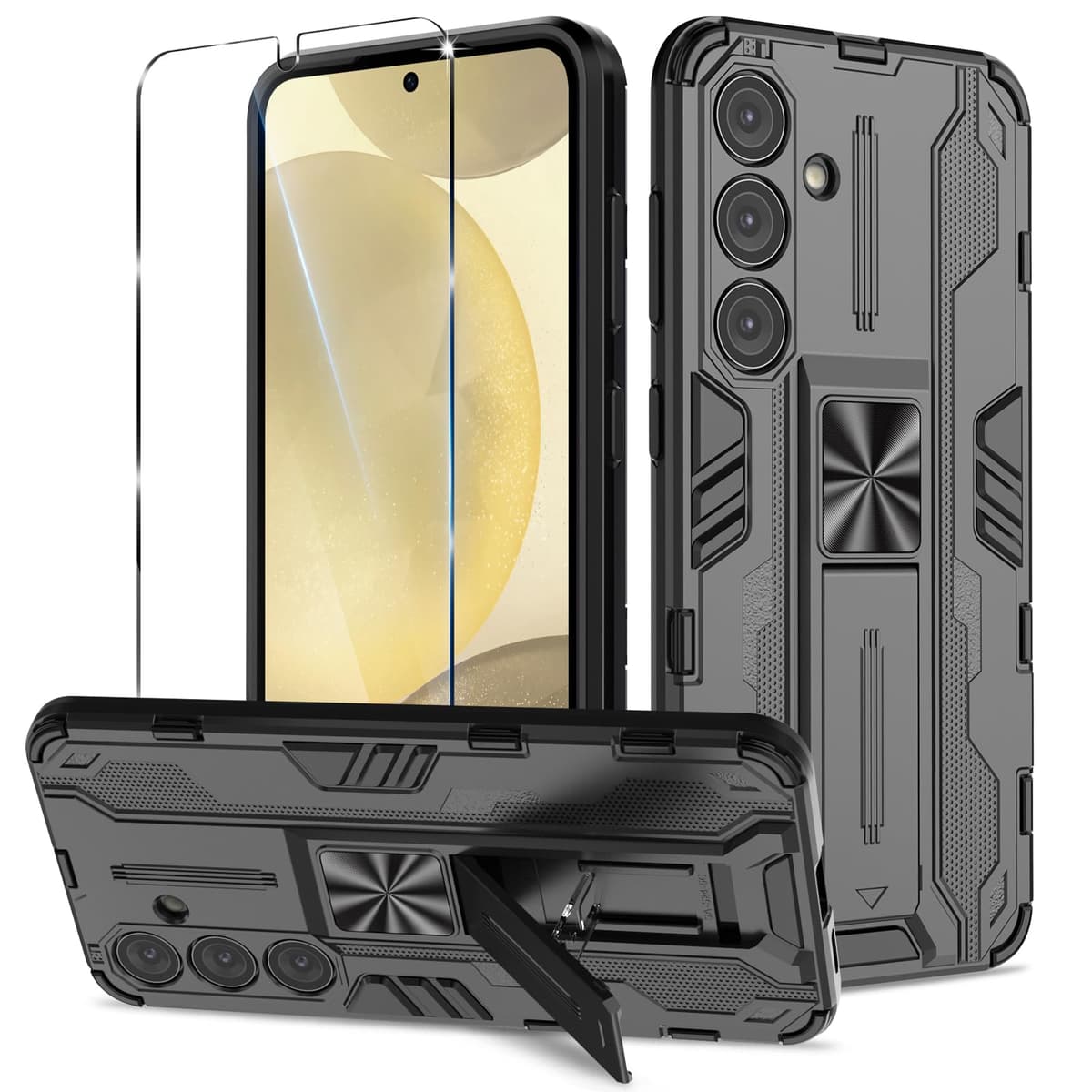 Funda para CMF Phone 2 Pro, Carcasa Antigolpes con Soporte anular metálico, Case Protectora de Grado Militar, Negro — view 431