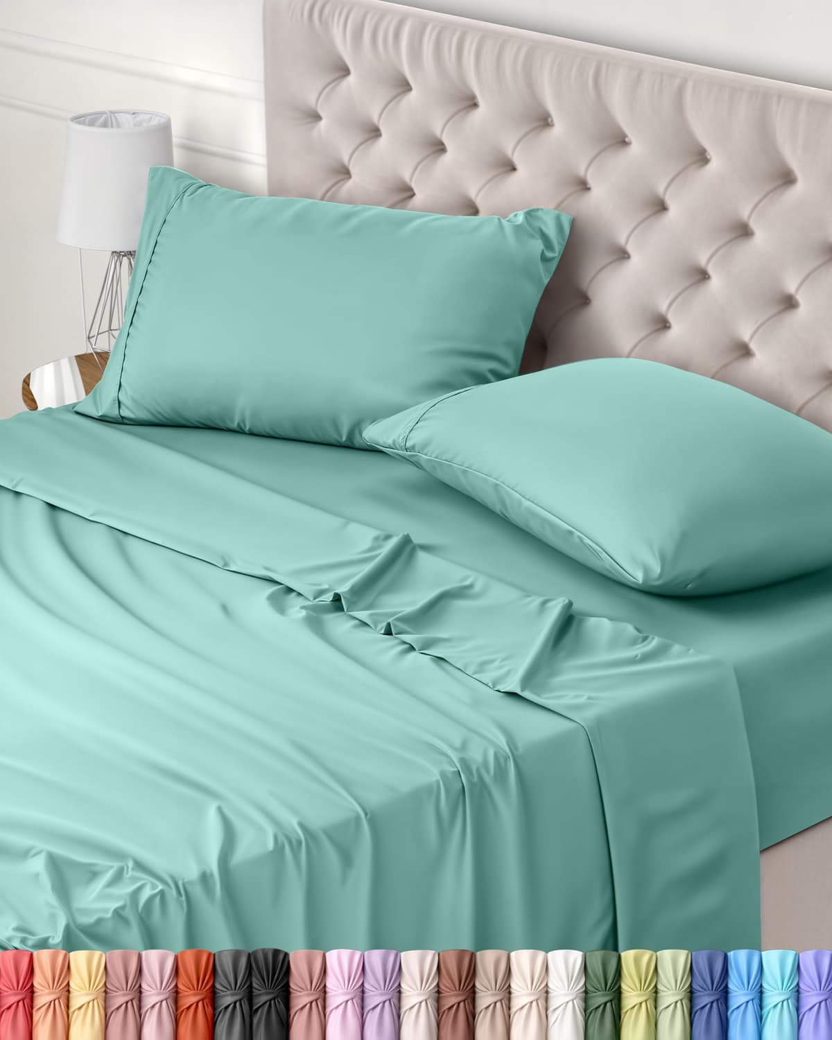 Utopia Bedding Juego de Sabanas 4 Piezas 150x200 - Poliéster Microfibra Cepillada - Oeko-Tex Certificado - Sábana Bajera, Sábana Plana y 2 Fundas de Almohada 50x75 (Cama 150, Blanco) — view 31