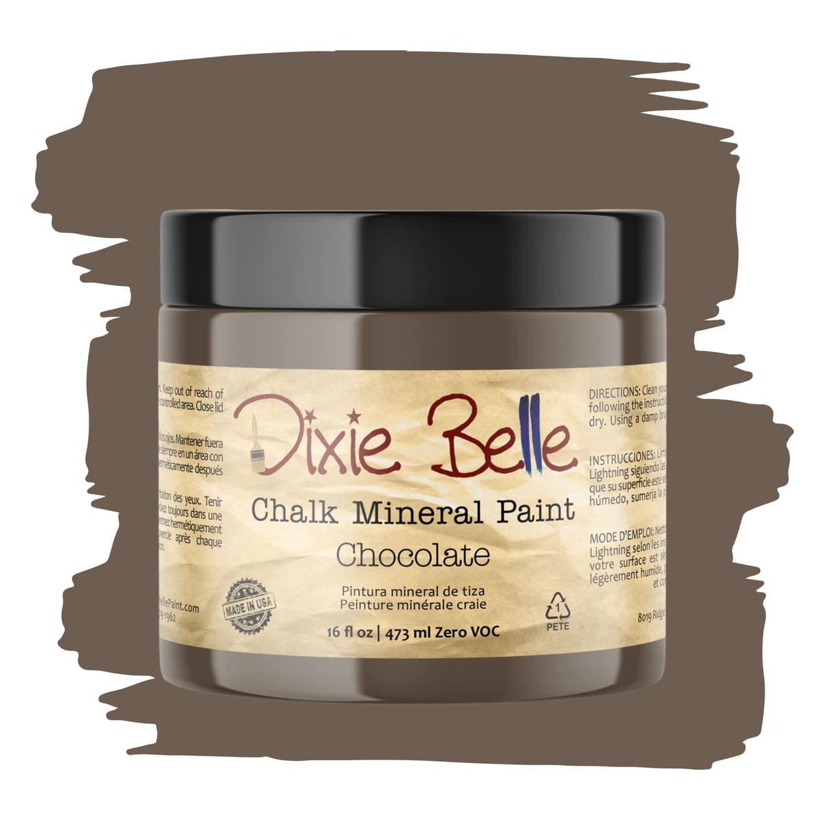 Dixie Belle Paint Company Chalk Finish Furniture Paint - Caviar (32oz) - Matte Black Chic Chalk Mineral DIY Furniture Paint — view 150
