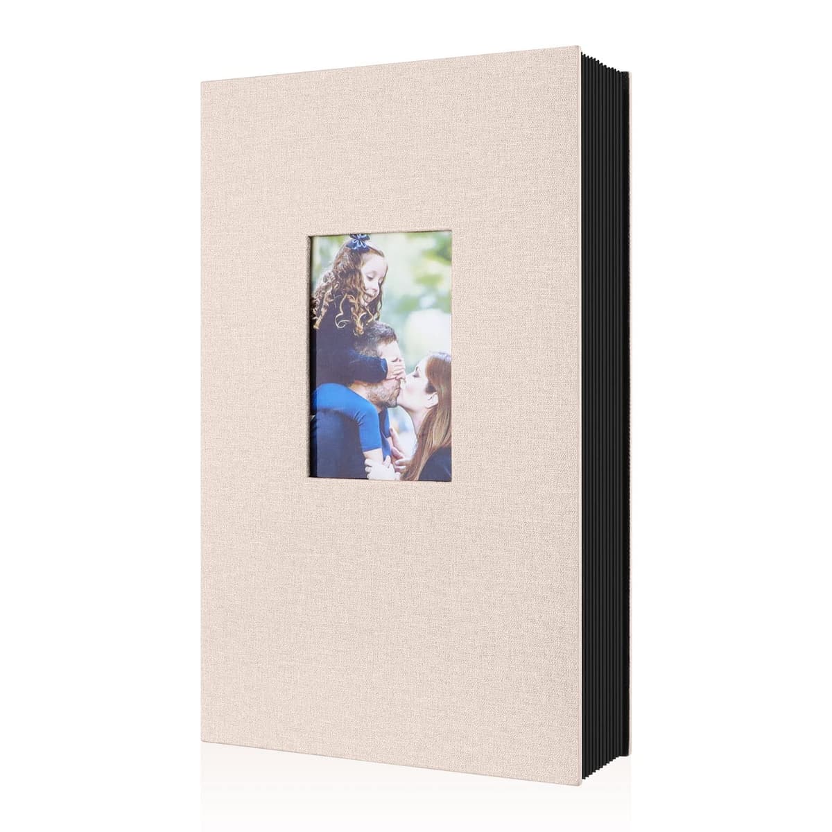 Lanpn Album de Fotos 10x15 300, Grande Lino Album para Photos Bolsillos Horizontal Beige