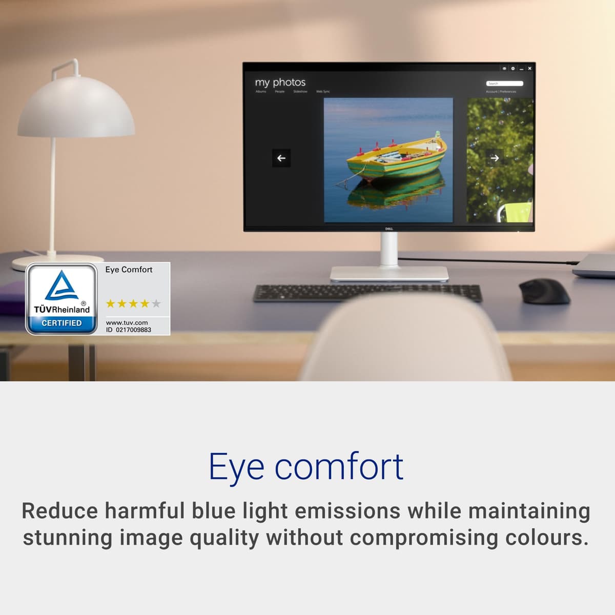 Dell 27 Plus USB-C Monitor - S2725DC, QHD (2560x1440), 144Hz, IPS, 1ms MPRT, AMD FreeSync, 99% sRGB, Height Adjust, Built-in Speakers, 2 USB-C, DisplayPort, HDMI, 2 USB-A, 3 Year Warranty, White — view 5