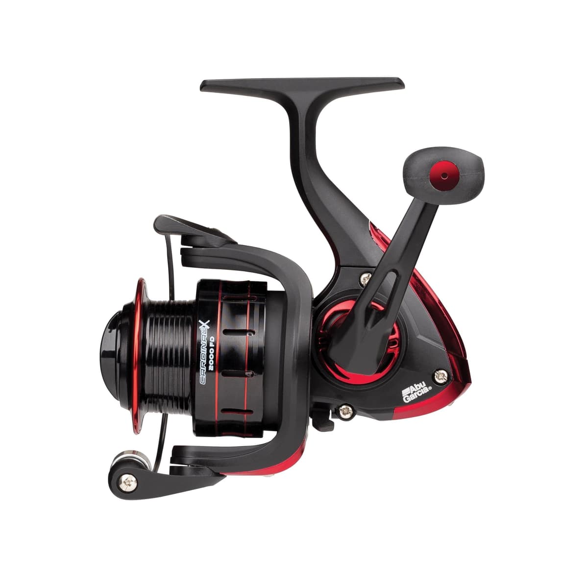 Abu Garcia Cardinal X - Carrete Giratorio Completo, Carrete de Agua Dulce para Pesca de señuelo depredador, Trucha, Perca, Lucio, salmón, Robusto y Ligero, Aluminio Negro y Rojo, Varios tamaños — view 2