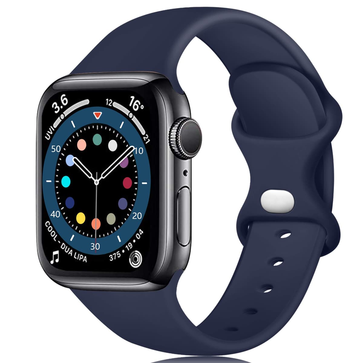 Epova Silicone Strap Compatible with Apple Watch Strap 40mm 38mm 41mm 42mm, Replacement Straps for iWatch SE 3 Series 11 10 9 8 7 6 5 4 3 2 1, Black, Small — view 21