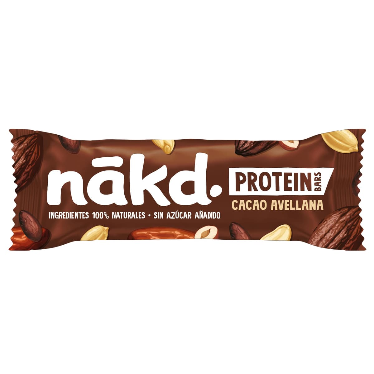 Nākd. Protein Cacao Avellana | Barritas Proteícas | 7g de Proteína de Origen Vegetal |100% Ingredientes Naturales | Sin Azúcar Añadido | Vegano | 16 x 45g | 720g — view 3