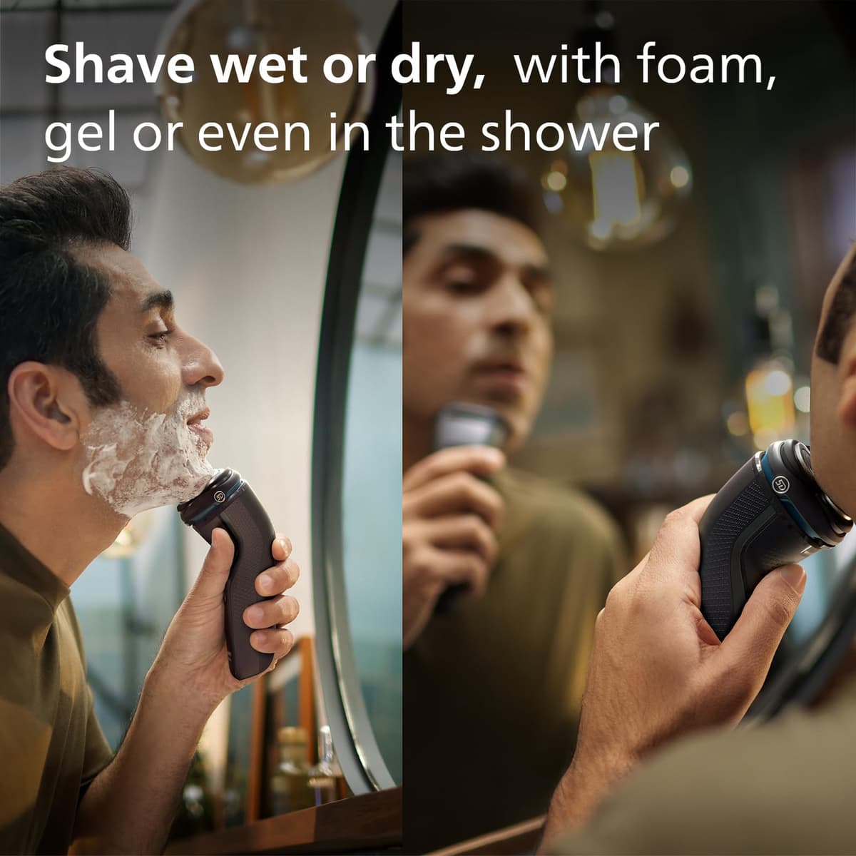 Philips Electric Shaver 3000 Series - Wet & Dry Electric Shaver for Men with SkinProtect Technology in Dark Moon, Pop-up Beard Trimmer, Cordless Shaver (Model S3145/00) — view 5