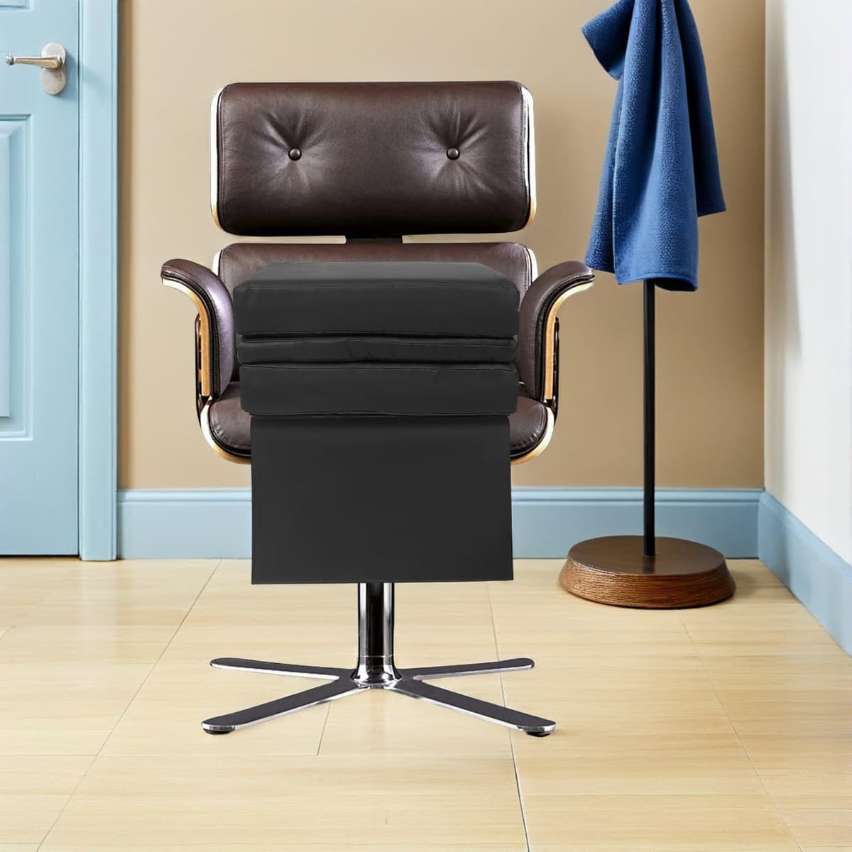 CALLARON Booster Cushion Boys and Barber Chair Increasing Cushion Three-Layer Thickened Design Soft PU Leather Sponge Pad Portable Seat for Haircuts and Nail Sessions — view 6