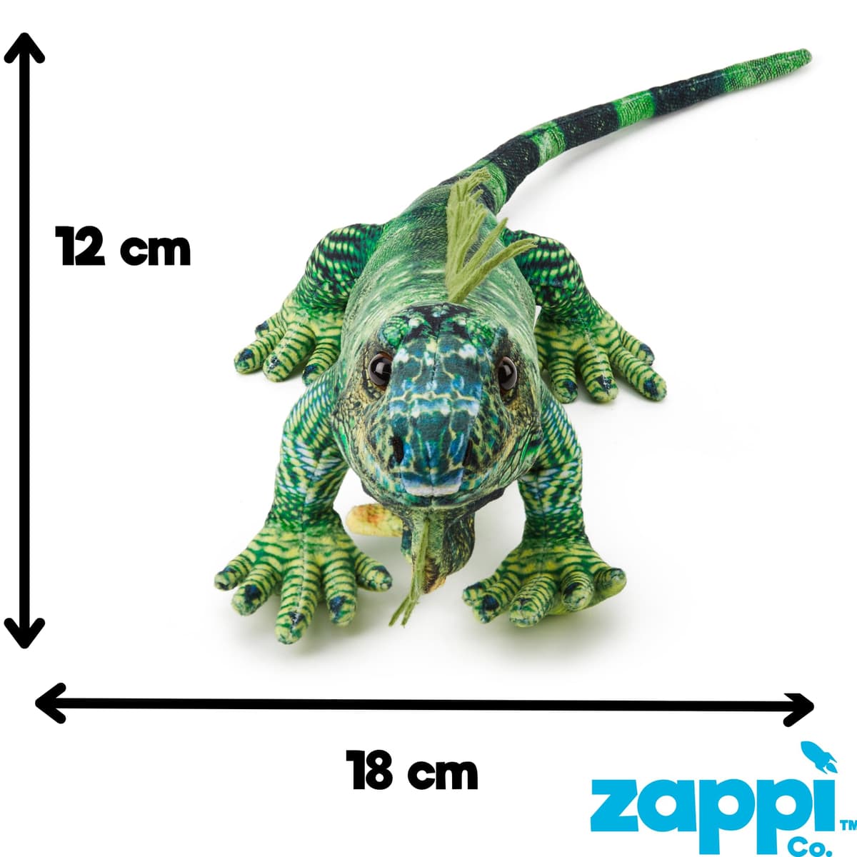 Zappi Co Green Iguana 60 cm Plush Toy Realistic Soft Cuddly Animal, Vibrant Color, Lifelike Detail, Great for Play & Display, Featured on TikTok (60cm Length) — view 3