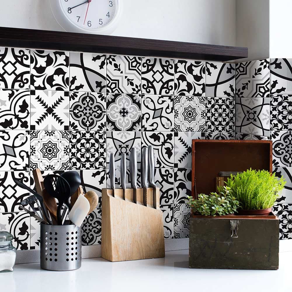 RE-COVERTILES - Pegatinas Azulejos Cocina y Baño Stickers de PVC Impermeables Antiarañazos Decoración de Pared Baldosas Peel and Stick - Modelo 24 Pzas 10x10 cm PS00179 Made in Italy — view 64