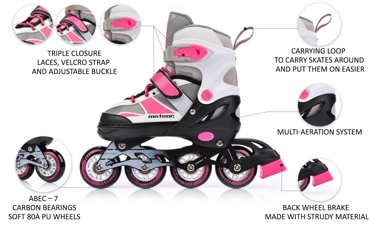 Patines Línea Ajustables para Niños Jouvenes y Adolescentes Mujer y Hombre Patines de Linea con ABEC7 - Forro Interior - Tamaño Ajustable — view 2