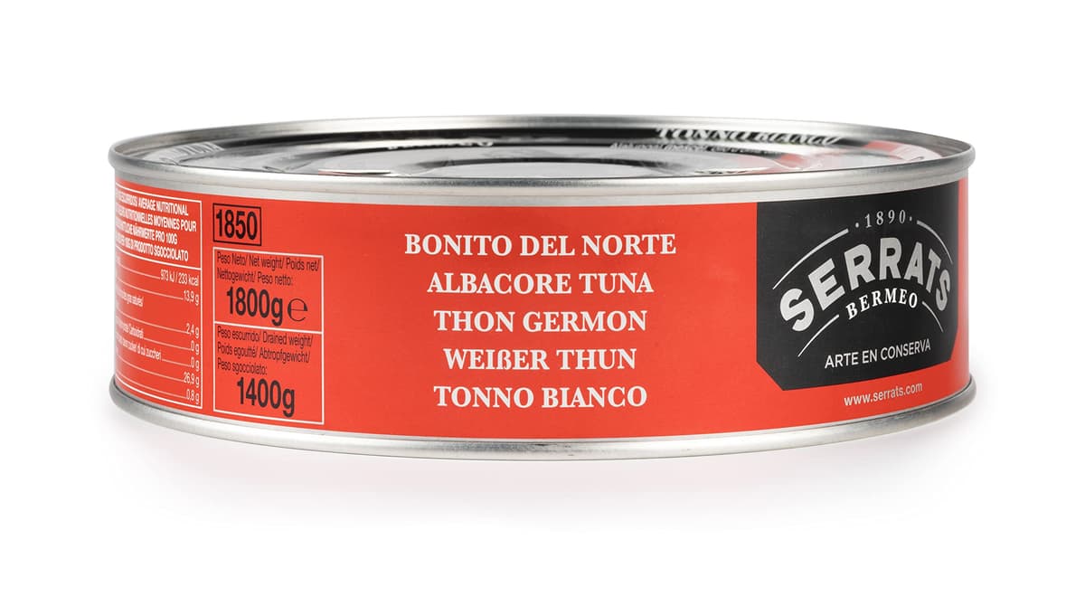 CONSERVAS SERRATS - Bonito del Norte del Cantábrico en Aceite de Oliva - 4 Latas x 1800g (Total: 7200g) - Elaboración Artesanal desde 1890 - Sin Gluten - Rico en Omega 3 – Premium — view 3