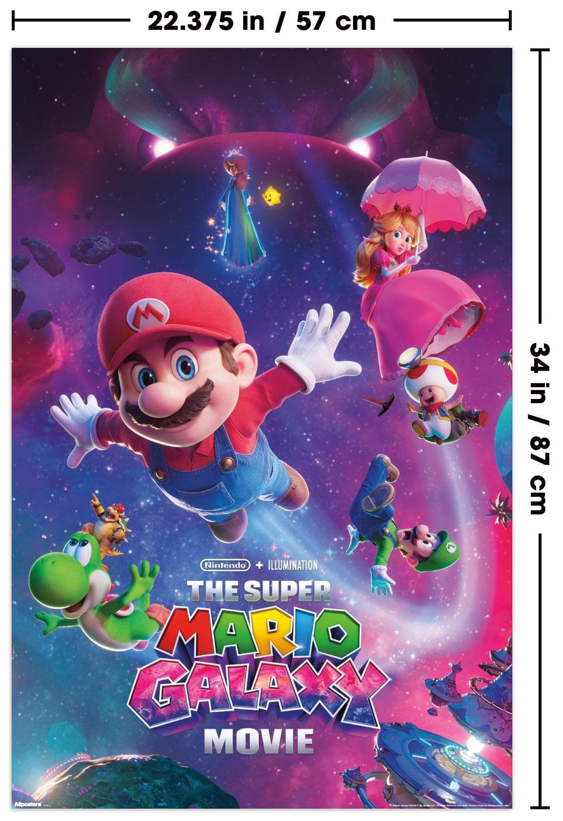 Nintendo The Super Mario Galaxy Movie (2026) - Key Art Wall Poster, 34L" x 22.4W", Unframed Version — view 3