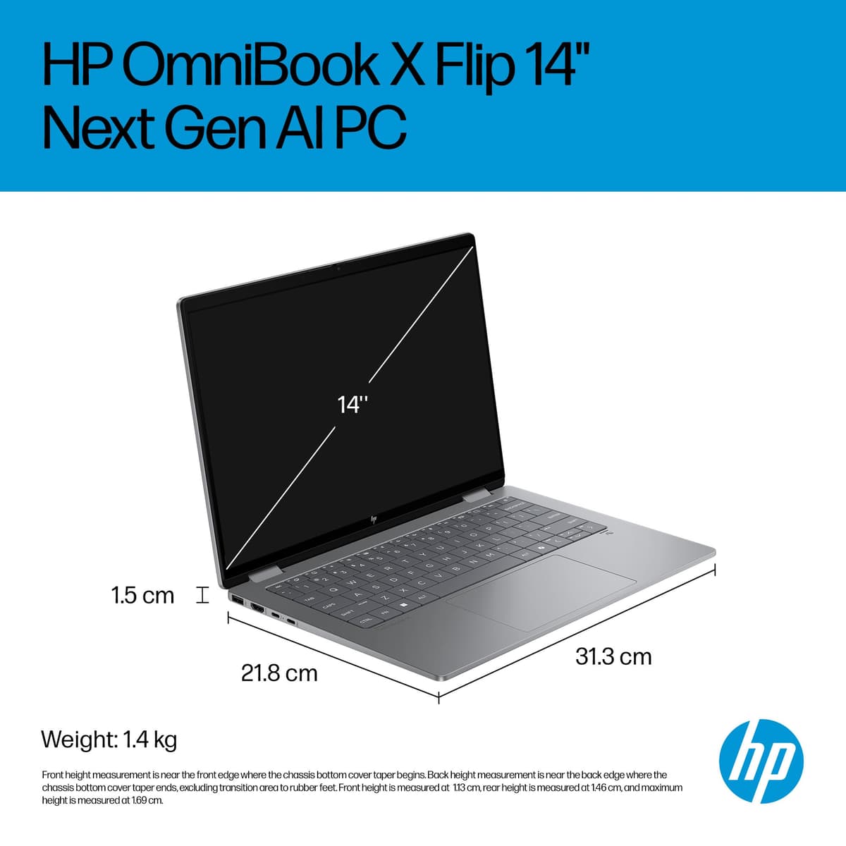 HP OmniBook X Flip NGAI 14" Laptop | CoPilot+ PC | Intel® Core™ Ultra 5-226V Processor | 16GB RAM | 512GB SSD | Intel® Arc™ 130V | 2K IPS Touchscreen | Up to 22.75Hr Battery | Windows 11 | 14-fm0005sa — view 14
