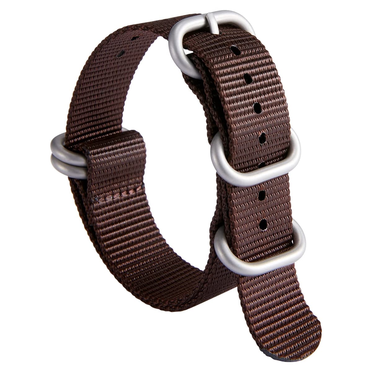 BINLUN Correa de Reloj de Nylon Military G10 Ballistic Nailon Bandas Multicolor para Hombres Mujeres 18mm 19mm 20mm 21mm 22mm 23mm 24mm con Hebilla de Acero Inoxidable Plateado/Negro — view 21