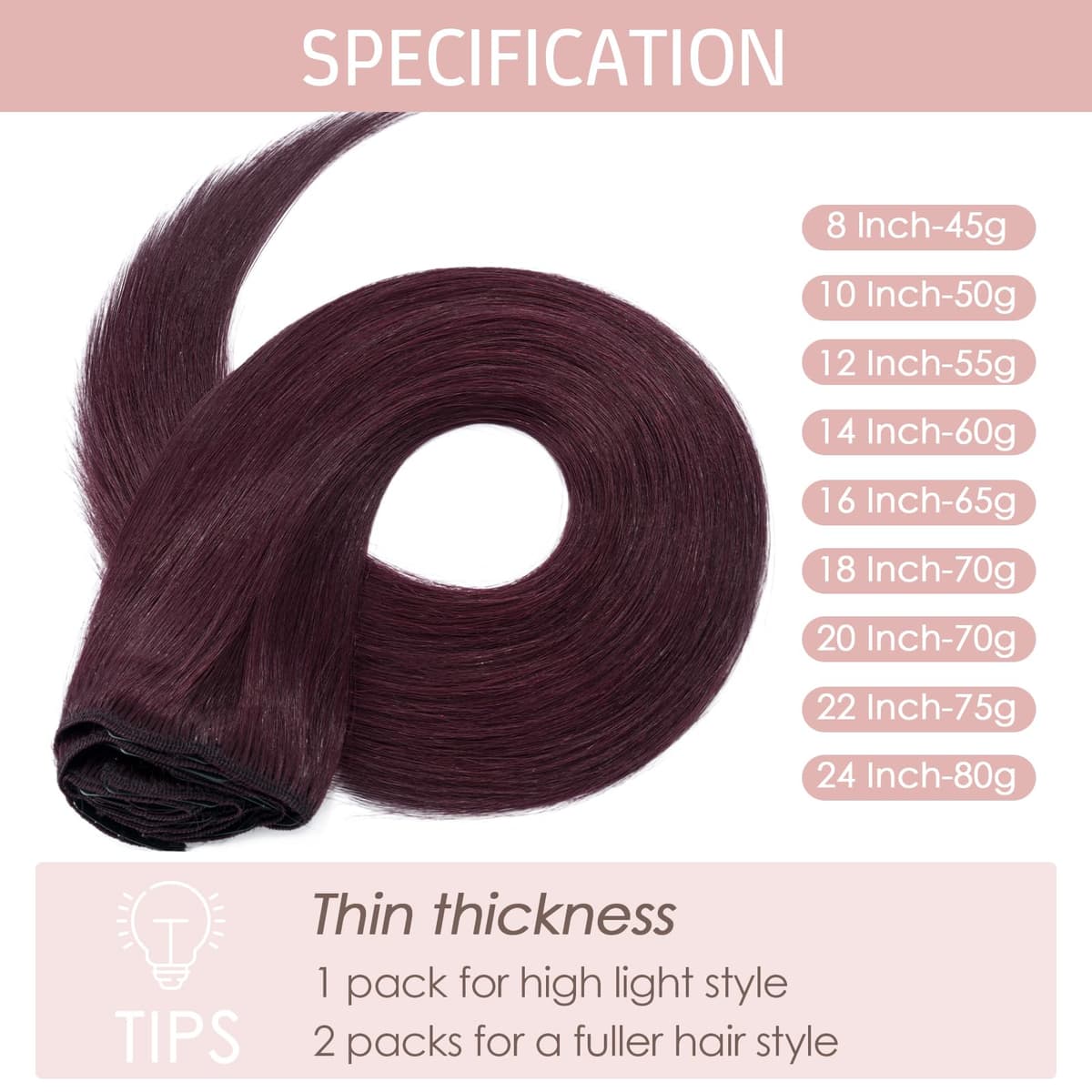Silk-co 10inch Hair Extensions Clip in Hair Extension Human Hair #04 Medium Brown -Basic Thickness-Thin Weft- 8 Pieces Real Remy Straight Hair Extensions[50g] — view 89