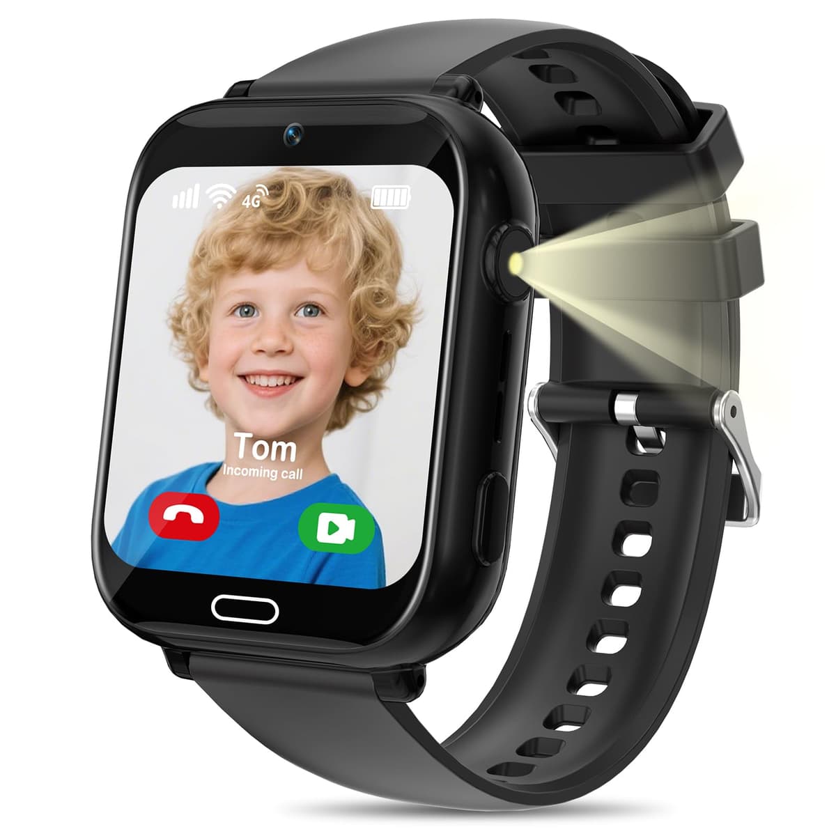 POFIBO Kids Smart Watch Boys Girls, 4G Kids GPS Tracker Watch with Phone, Video Calls, Voice Chat, SOS, Games, Alarm Clock, School Mode, Torch, Smart Watch for Boys Girls 4-16 Years — view 9
