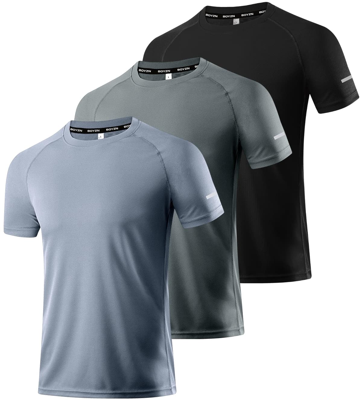 Boyzn 1, 3, 5 or 7 Pack Men's Workout Running Shirts, Dry Fit Moisture Wicking T-Shirt, Gym Athletic Short Sleeve Tee Shirts — view 35
