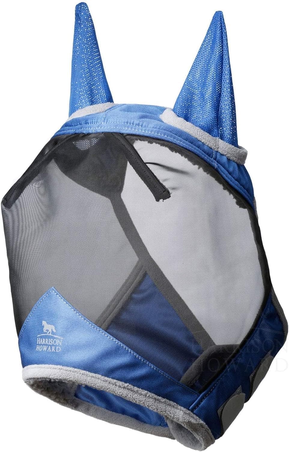 Harrison Howard CareMaster Pro Luminous Fine Mesh UV-proof Fleece Padding Fly Mask Half Face Aquamarine (M; Cob) — view 2