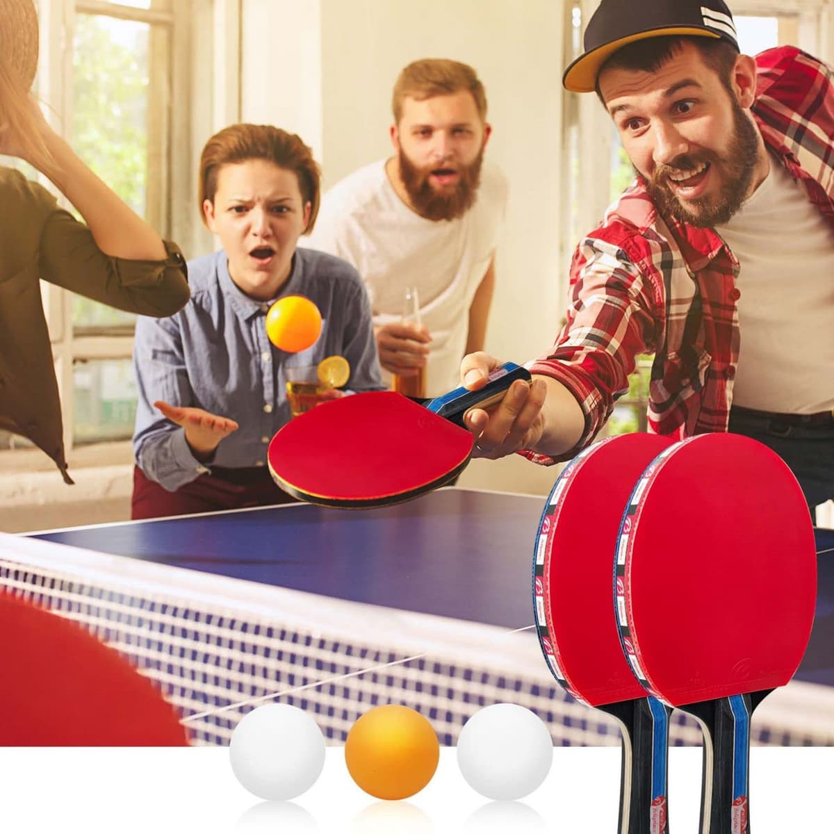 Baozun Raquetas Ping Pong Set con Palas de Ping Pong, Pelotas y Bolsa — view 5