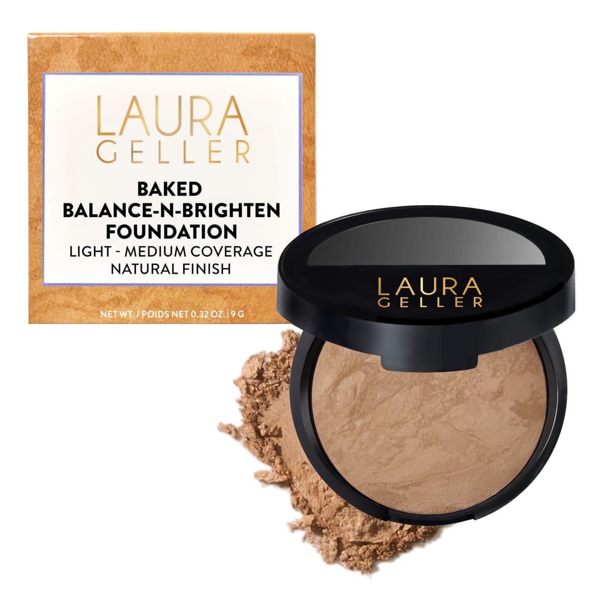LAURA GELLER Baked Balance-n-Brighten Colour Correcting Powder Foundation (Medium) Buildable Light to Medium Coverage Baked Foundation, Demi-Matte Finish — view 25