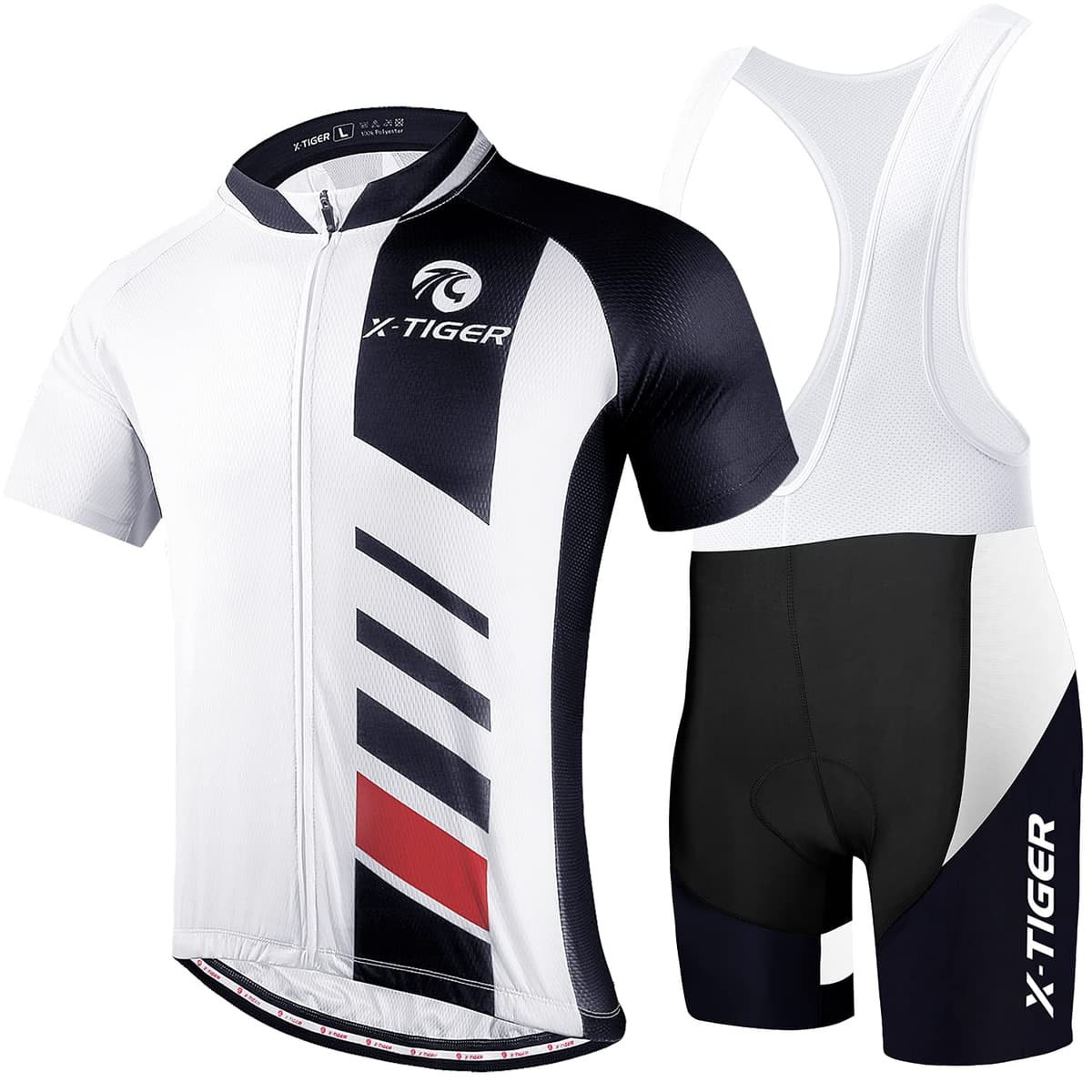 X-TIGER Hombres de Bicicleta con 5D Gel Acolchado MTB Ciclismo Maillots Tirantes Culotte Pantalones Cortos Culotes — view 13