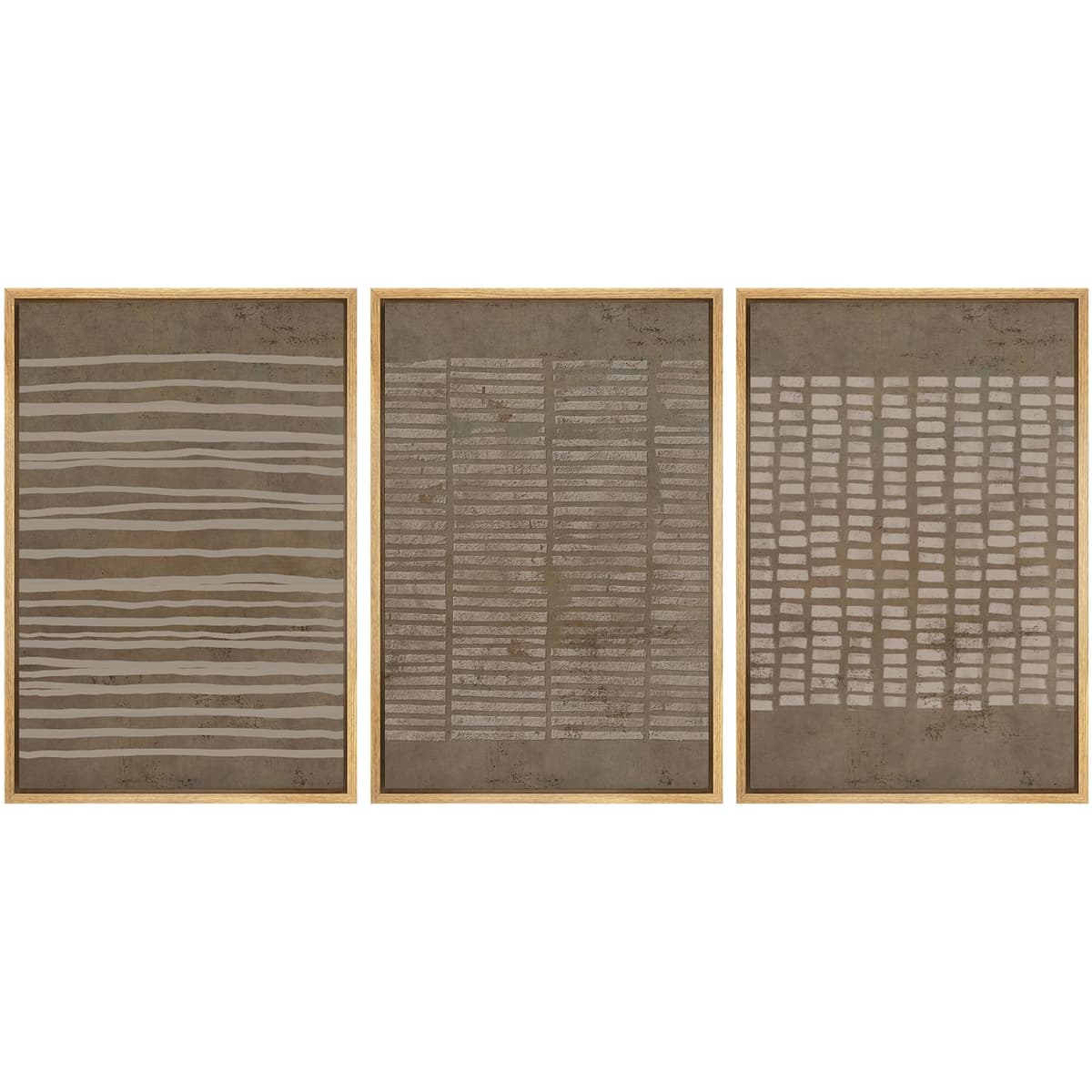 SIGNWIN Framed Canvas Print Wall Art Set Blue White Grunge Geometric Pattern Abstract Shapes Cozy Neutral Decorative Contemporary Minimal for Living Room, Bedroom, Office - 24"x36"x3 Natural — view 14