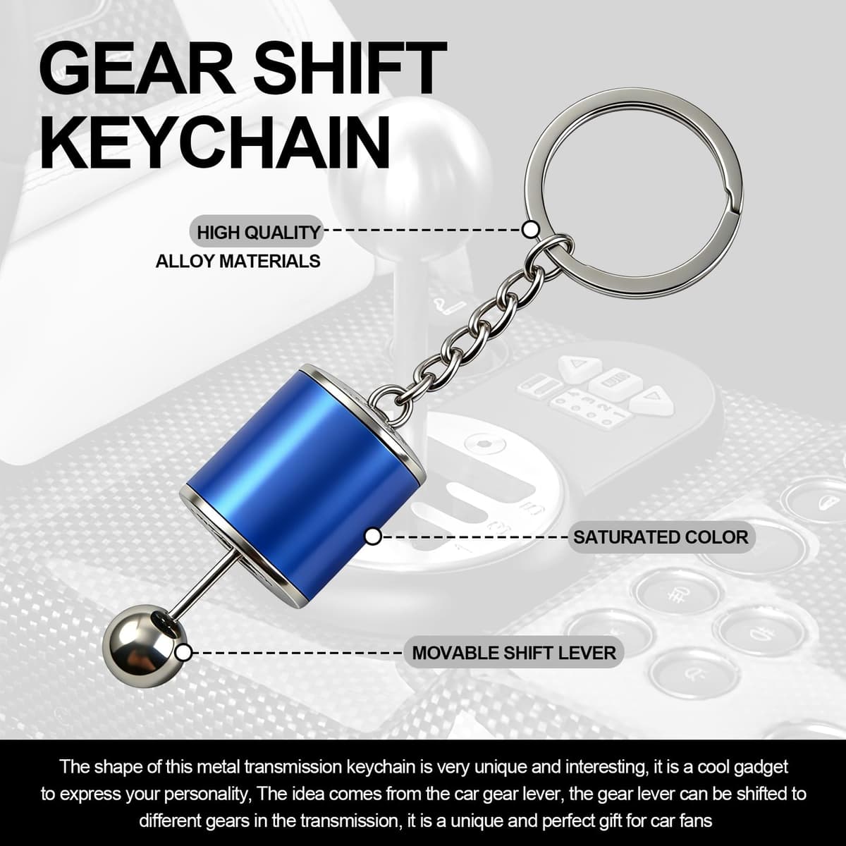 Gearbox Keychain,6-Speed Manual Transmission Gearbox Key Chain,Creative Gear Shifter Keychain,Stick Shift Keyring Car Fidget,Stress-Relieving Gear Shift Fidget Toy,Car Accessories — view 5