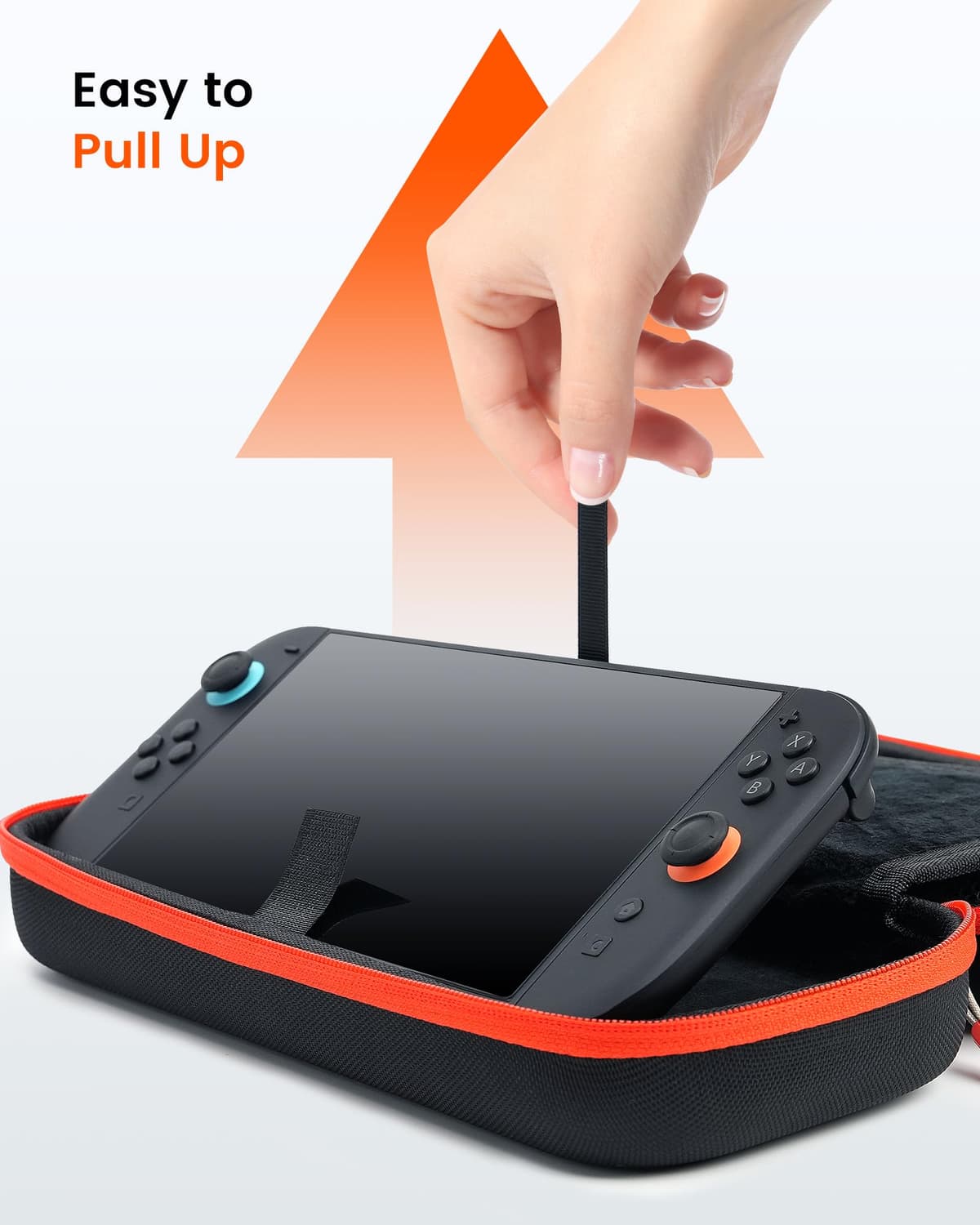 TRANSNOVO Large Capacity Carrying Case Compatible with Nintendo Switch 2 Console & Charger, [Plus Version] Shockproof Waterproof Hard Shell Protective Pouch Portable Travel Case for Accessories, Black — view 4