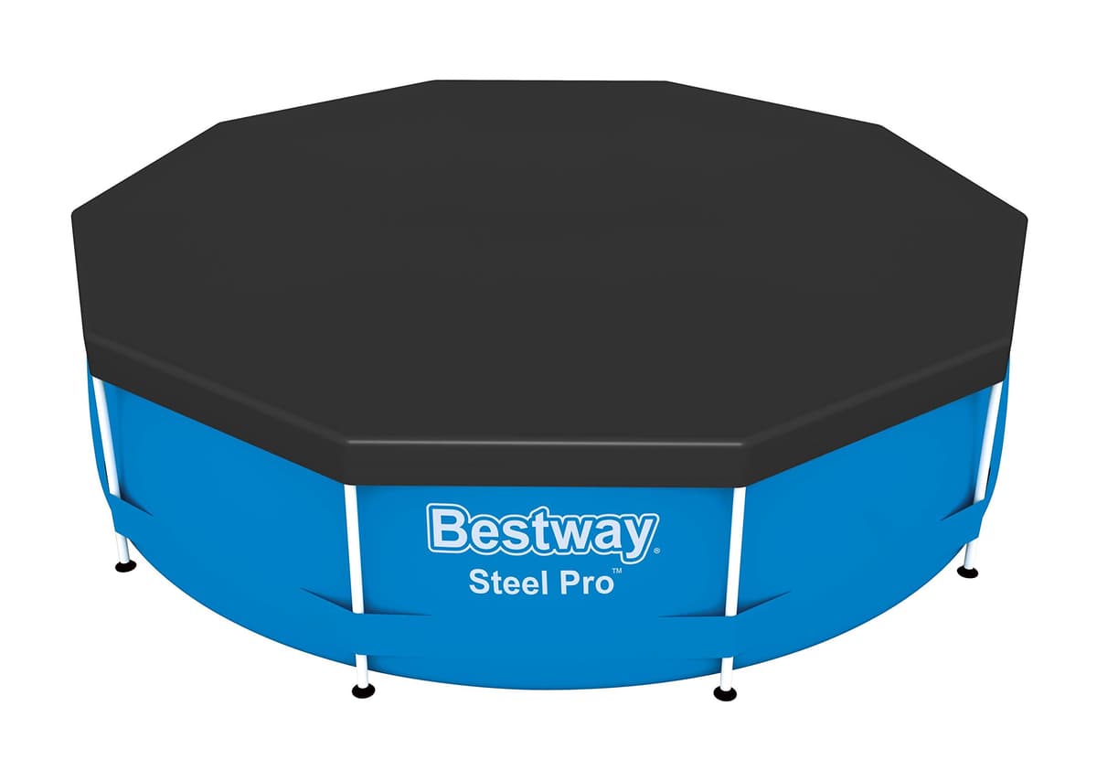 Bestway 58036-19 Flowclear Swimming Pool Cover for Steel Pro Max Round Pools, 10 ft, Black — view 4