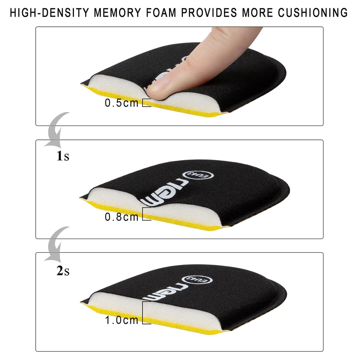 riemot Plantillas Memory Foam para Zapatos de Hombre y Mujer, Plantillas para Zapatillas Botas, Cómodas y Amortiguación para Trabajo, Deportes, Caminar, Senderismo, M-Negro EU 43 — view 3