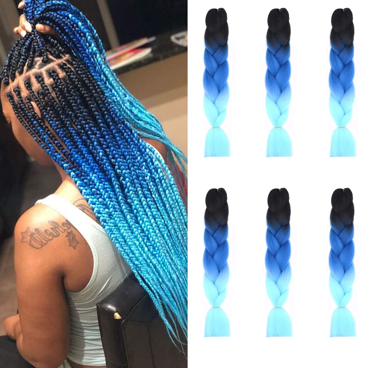 24" Braiding Hair Extension Jumbo Braids Synthetic 3bundles/pack Crochet Hair Afro Box Braid Heat Resistent (Dark Purple) — view 99
