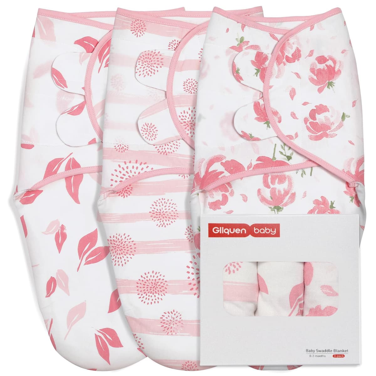 GLLQUEN BABY 3-Pack Organic Baby Swaddle Sleep Sacks for Newborn - Baby Swaddles 0-3 Months, Swaddle Sack, Rainbow & Sun, Blanket Wrap (Small/Medium) — view 17