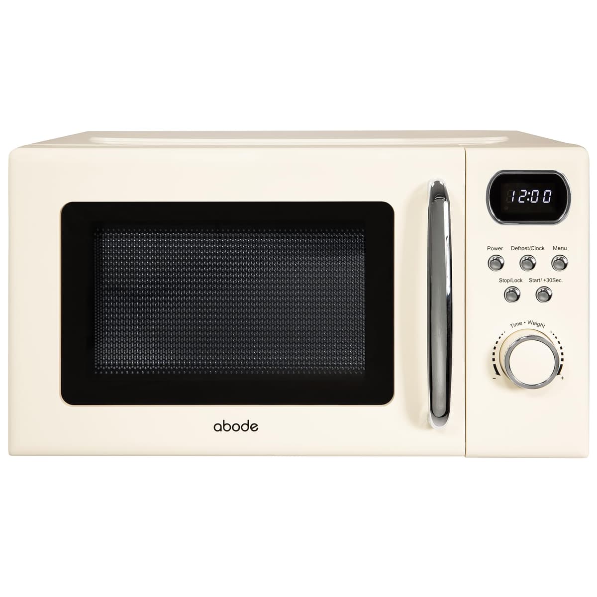 Abode Retro Microwave 20 Litre Cream Digital 800W, Mirror Finish, 8 Auto Cook Settings & Defrost, 5 Power Levels AMD2004C (Cream)