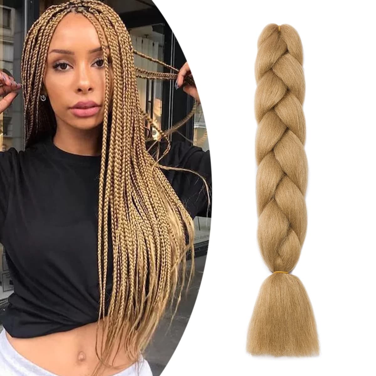 60cm Extensiones de Pelo Trenzas Africanas Castaño Oscuro Extensiones para Trenzas Africanas 1 pcs 100g Kanekalon Pelo para Trenzas Africanas Sintetico Extensiones de Trenzado Cabello Braiding — view 85