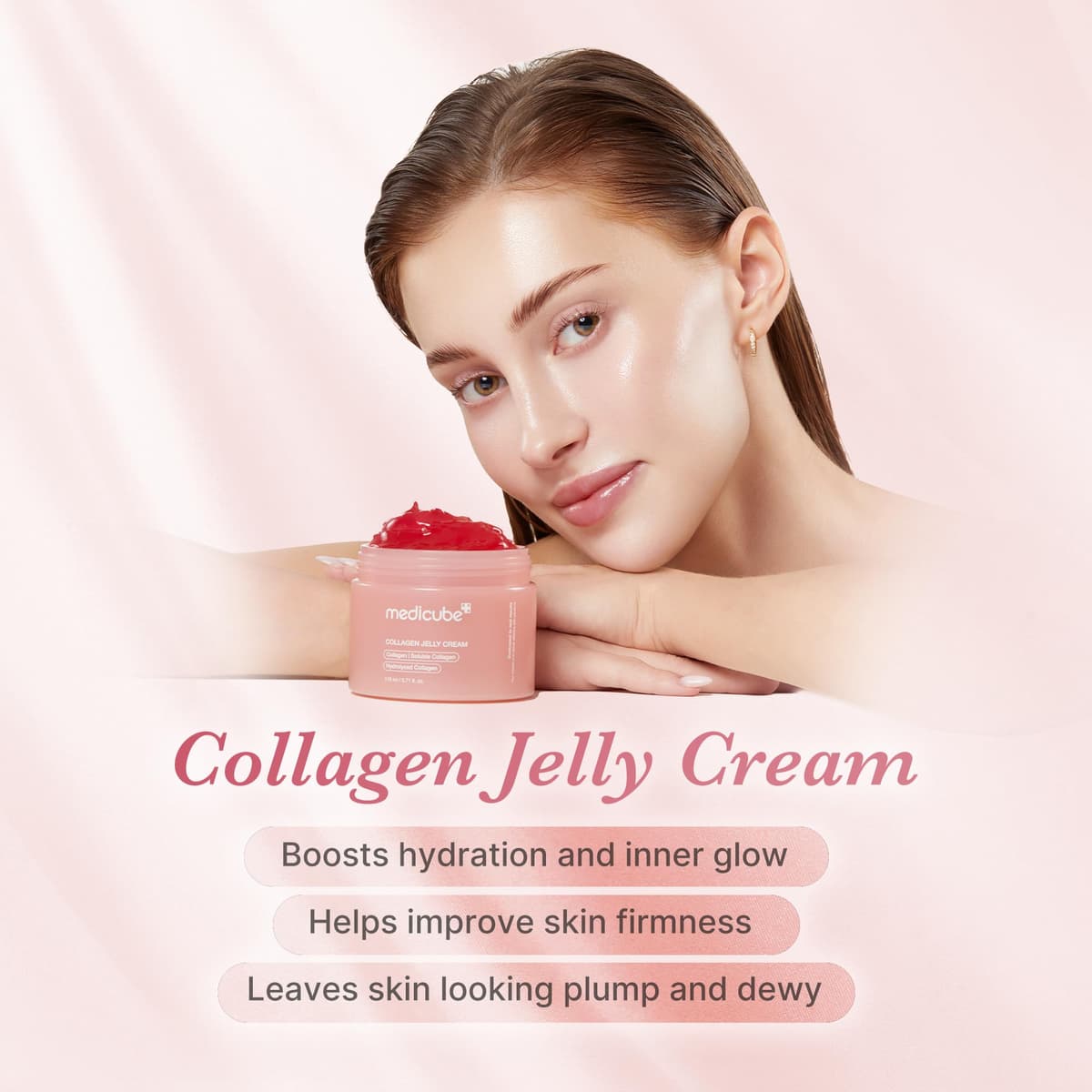medicube Collagen Jelly Cream- Niacinamide & Freeze-Dried Hydrolyzed Collagen - Boosts skin's barrier hydration and gives 24h Glow & Lifted Look - Korean skincare (1.69 Fl Oz) — view 3