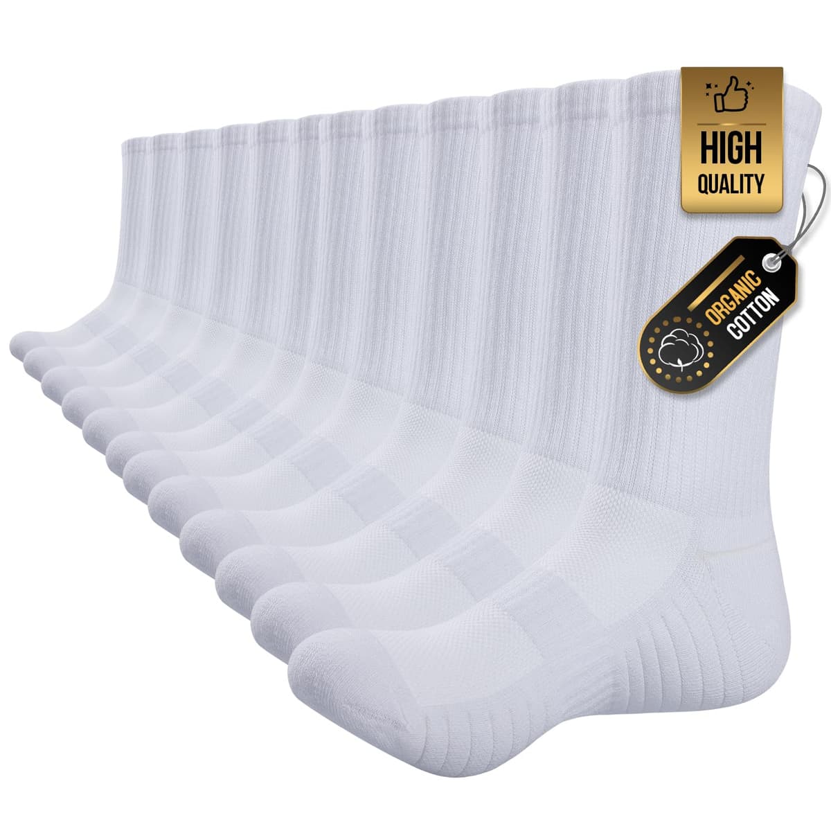 TANSTC Mens Socks Wicking Breathable Cushion Comfortable Casual Crew Socks Outdoor Multipack Performance Hiking Trekking Walking Athletic Socks 6 Pairs — view 9