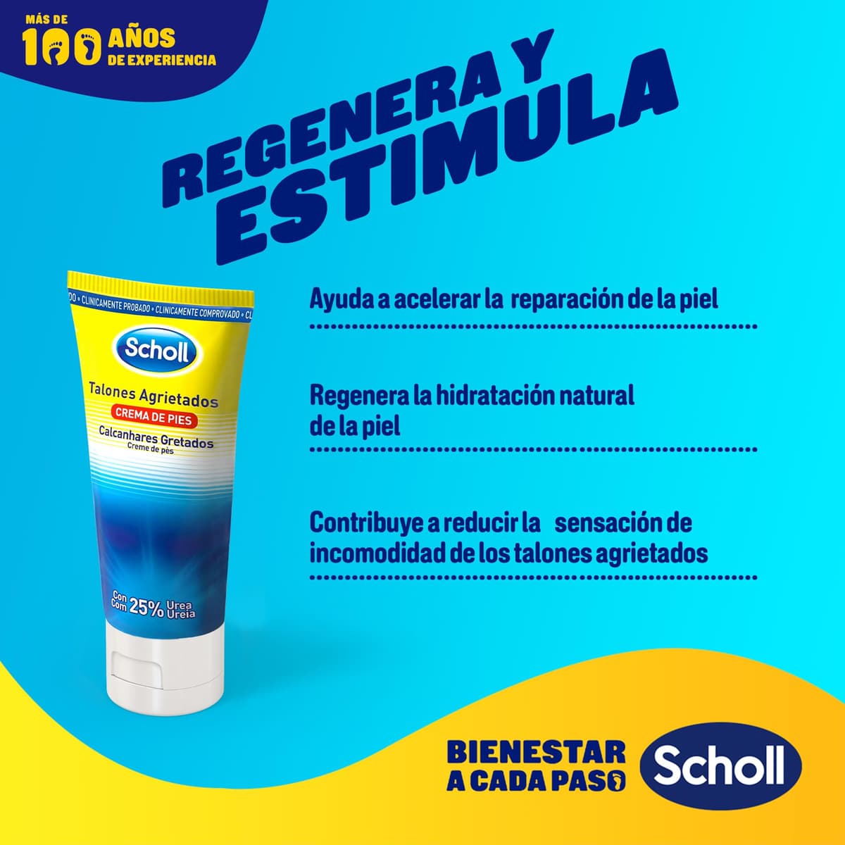 Scholl Crema Reparadora Talones Agrietados, 60 ml - Hidratación Intensiva con Urea 25%, Active Repair K+ y Queratina, Repara Pies Secos, Agrietados y Dañados, Resultados desde el Día 1 — view 3