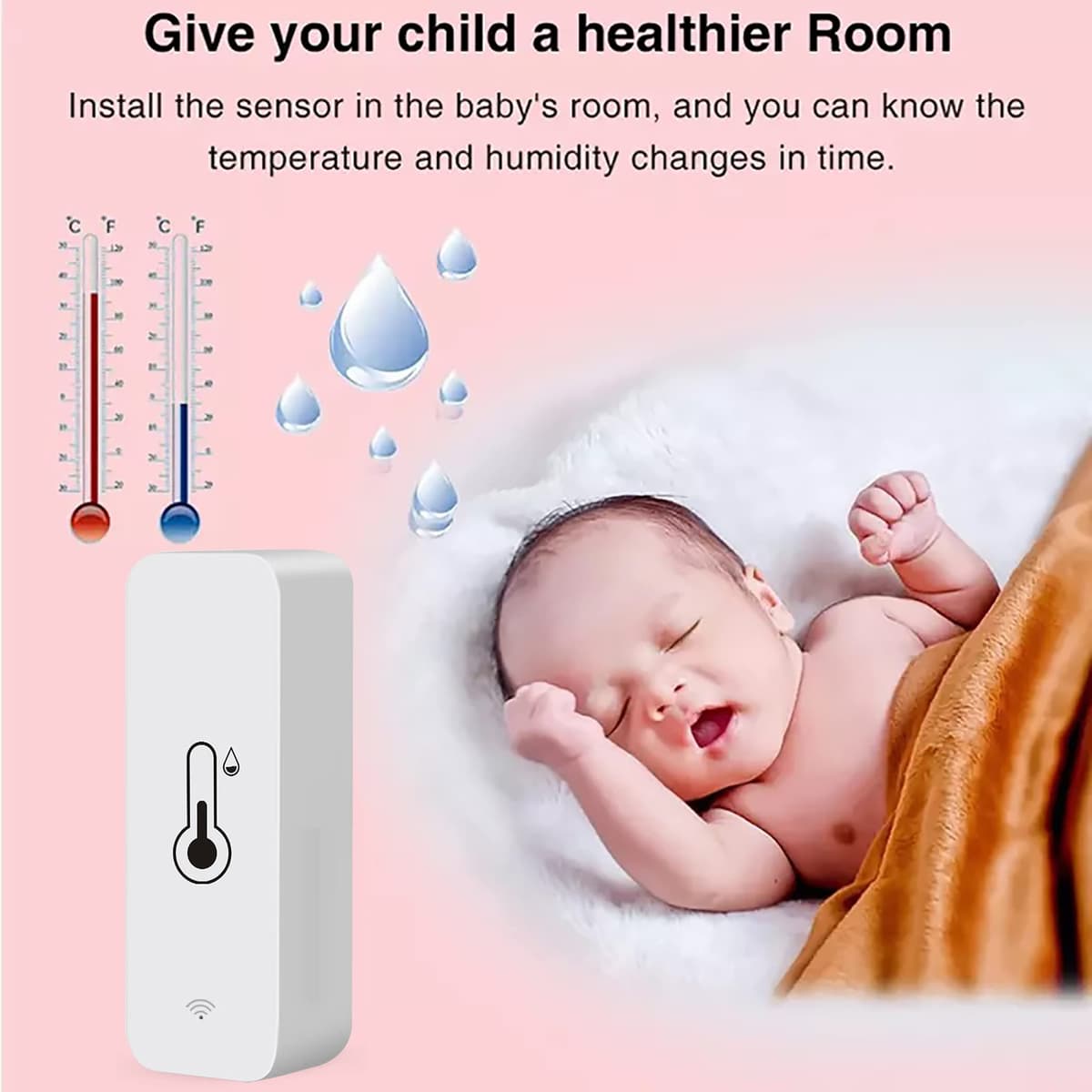 WiFi Hygrometer Thermometer Sensor, Wireless Temperature and Humidity Sensor for Indoor and Outdoor Use with Remote App Notification Alarm, Works with the Tuya App (4 Pack) — view 2
