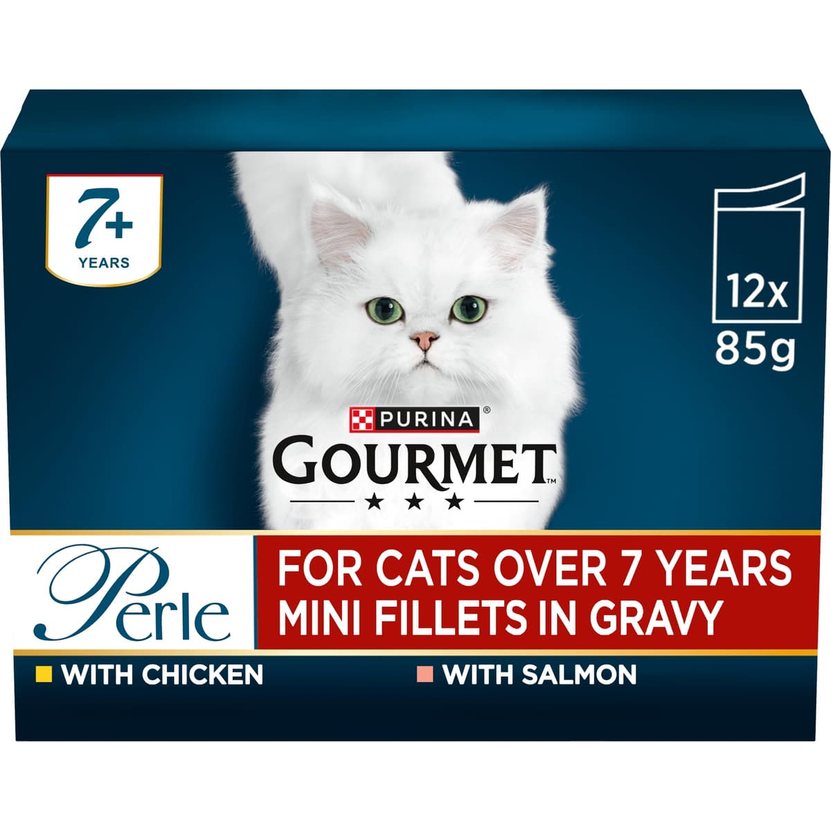 GOURMET Perle Chef's Collection Adult Wet Cat Food Mini Fillets in Gravy Variety Turkey, Tuna, Duck, Lamb 40 x 85g Pouches — view 3