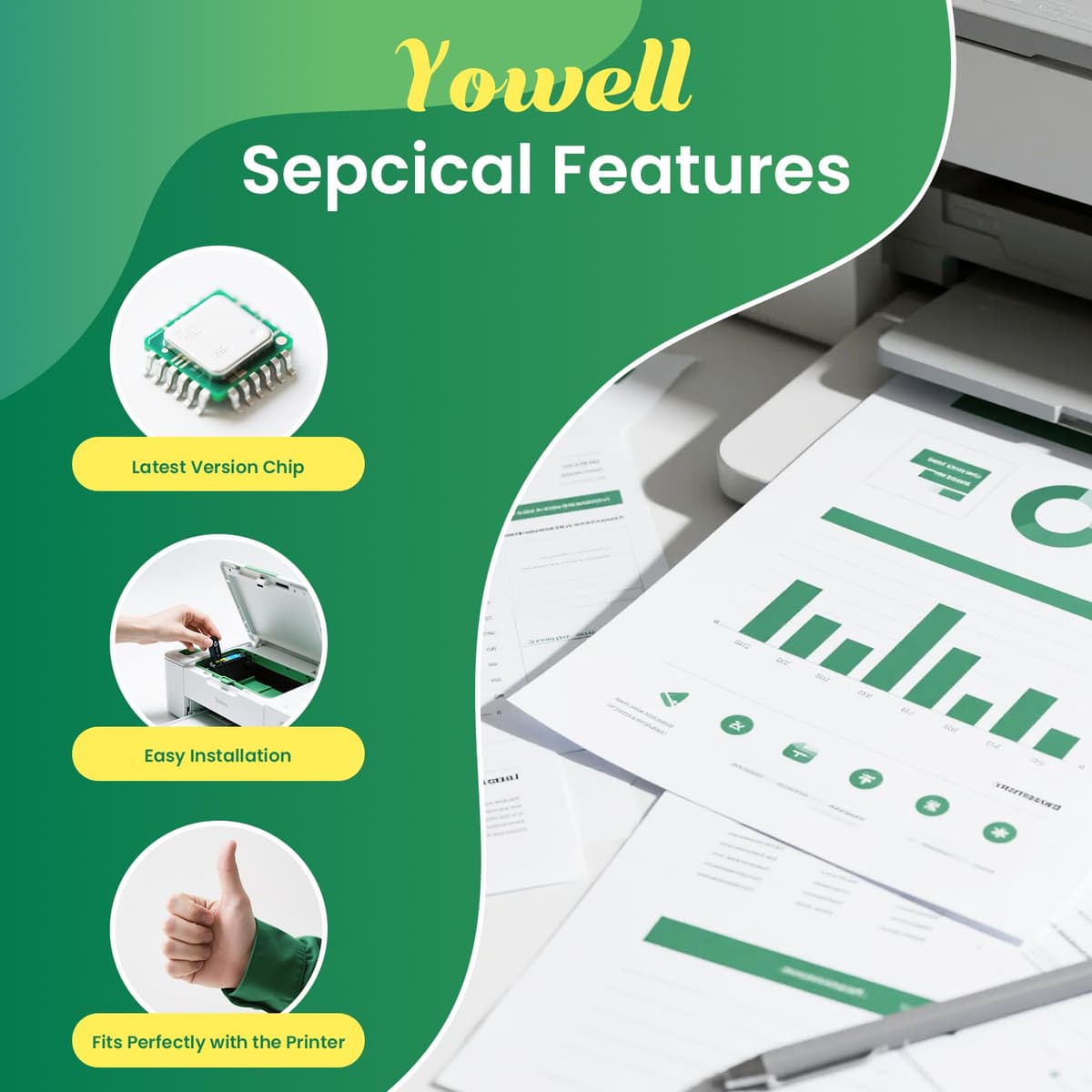 Yowell 10x 604XL printer cartridges Compatible with 604XL cartridges for Expression Home XP-3200 XP-3205 XP-4200 XP-4205 XP-2200 XP-2205, Workforce WF-2910 WF-2930 WF-2950 — view 4