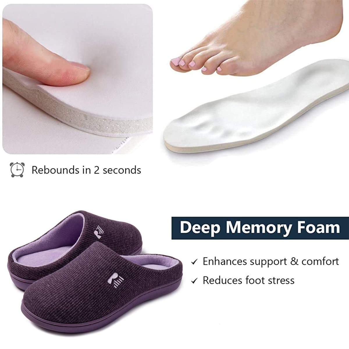 RockDove Women's Original Two-Tone Memory Foam Slipper — view 5