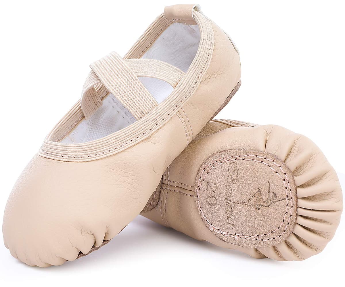Ballet Shoes Leather Ballet Flats Split Sole Dance Slippers for Girls Toddlers Women