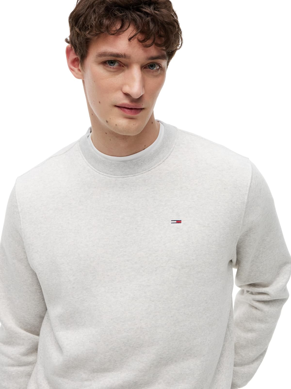 Tommy Jeans Sudadera Hombre Regular Fit Flag Fleece con Cuello Redondo — view 3