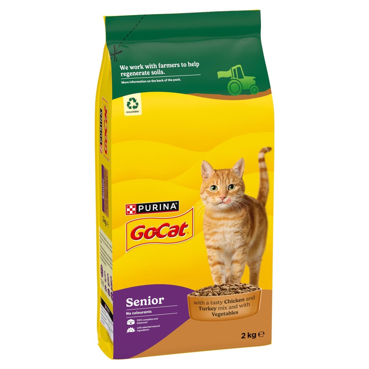 GO-CAT Senior 7+ Dry Cat Food Chicken 2kg (Pack of 4) — view 2