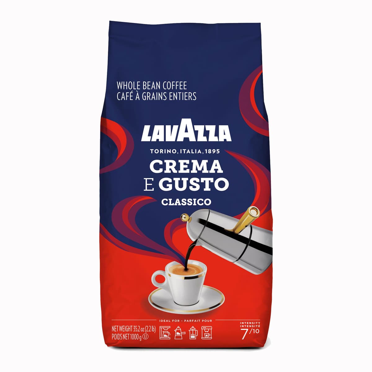 Lavazza, Qualità Rossa, Coffee Beans, Arabica and Robusta, Intensity 5/10, Medium Roasting, 1 Kg — view 54