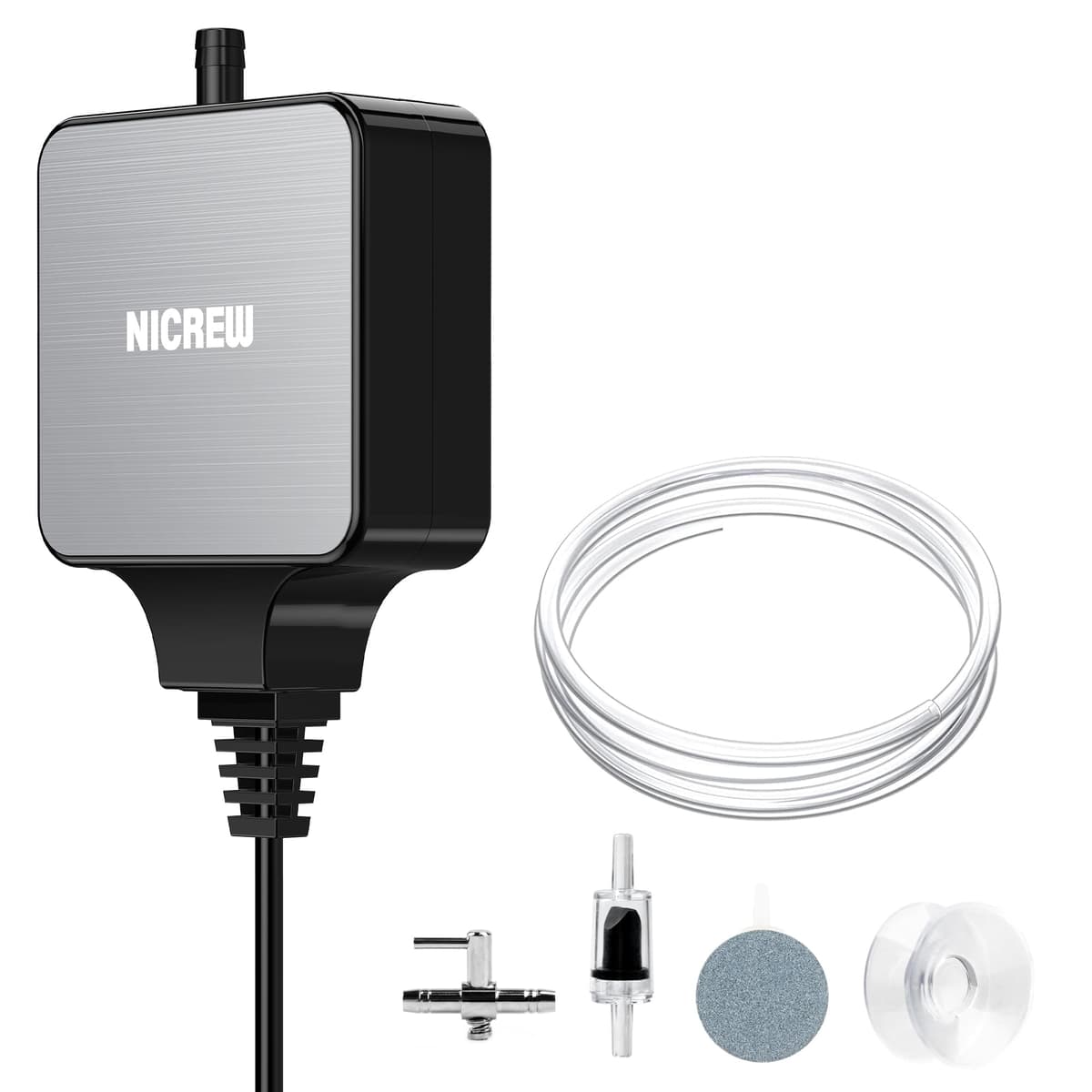 NICREW Oxigenador Acuario Ultra-Silencioso＜33 dB, Nano Bomba de Aire Silenciosa hasta 40 L, Accesorios para Nano Acuario, 18 L/H, 1,5 W — view 8