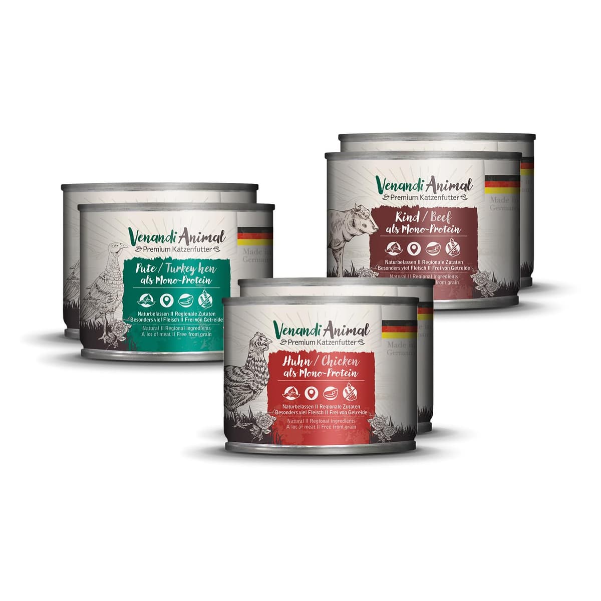 Venandi Animal Premium Cat Food, Horse as Monoprotein, Wet Food, Grain-Free and Natural, Pack of 6 (6 x 200 g) — view 16