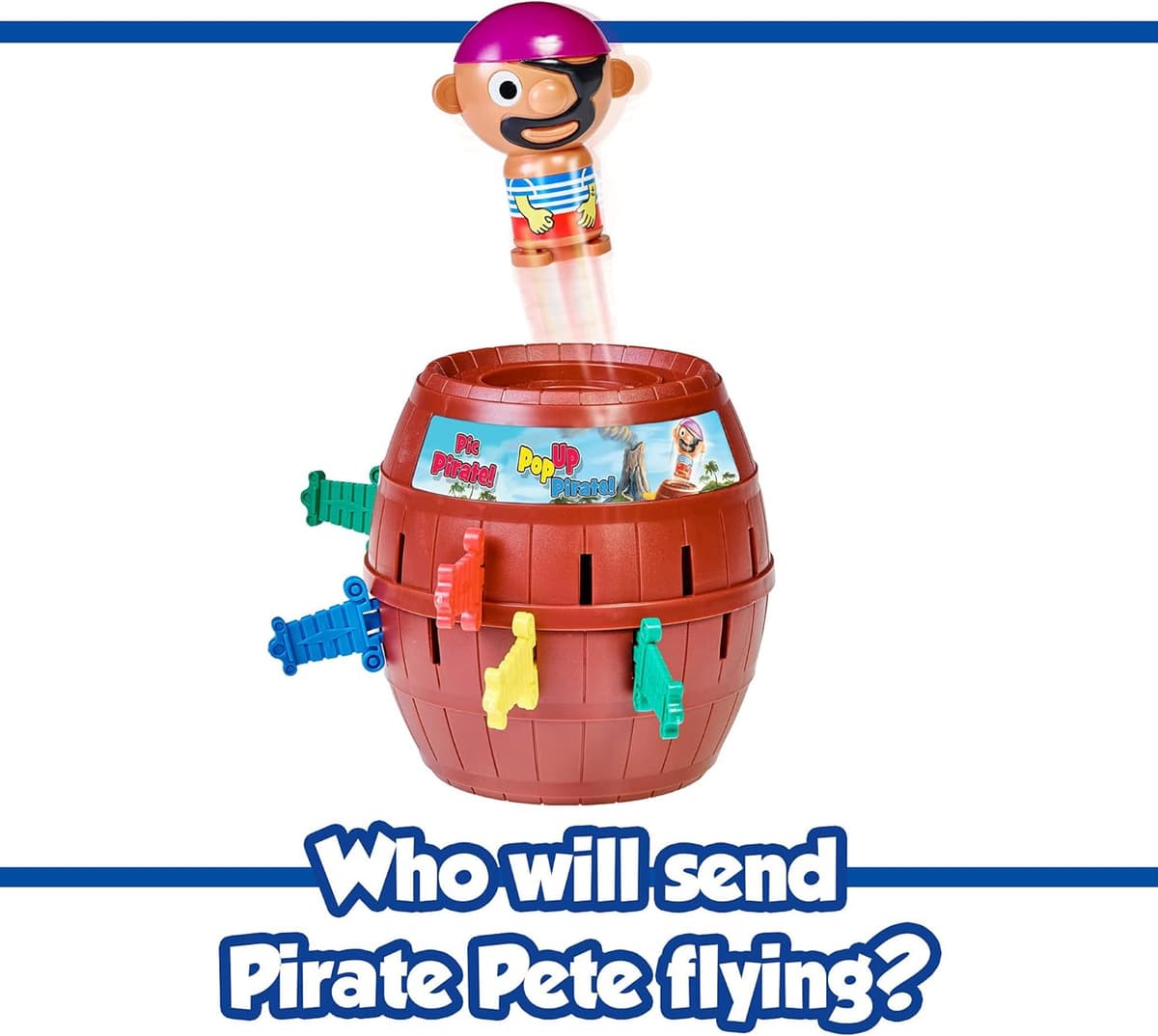 TOMY Pop Up Pirate Classic Children's Action Board Game, Family and Preschool Kids Game for Children 4, 5, 6, 7, 8 Year Old Boys Girls Adults,Packaging may vary, Wood - Choc Brown — view 5