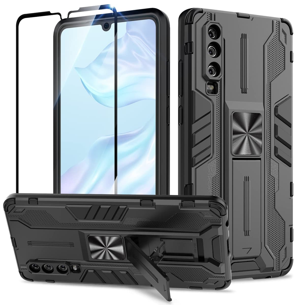Funda para CMF Phone 2 Pro, Carcasa Antigolpes con Soporte anular metálico, Case Protectora de Grado Militar, Negro — view 1274