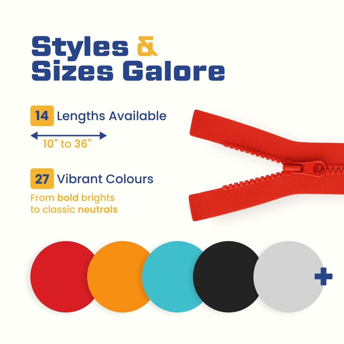 Open-Ended Chunky Zip Olive 14" (36cm) - Heavy-Duty #5 Plastic Teeth Separating Zipper for Sewing & Repairs: Bags, Cushions, Pet Beds, Hoodies & Craft Projects by Giddy Square — view 4