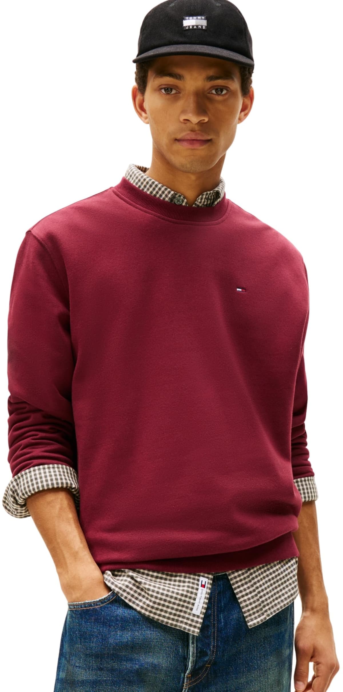 Tommy Jeans Sudadera Hombre Regular Fit Flag Fleece con Cuello Redondo — view 7